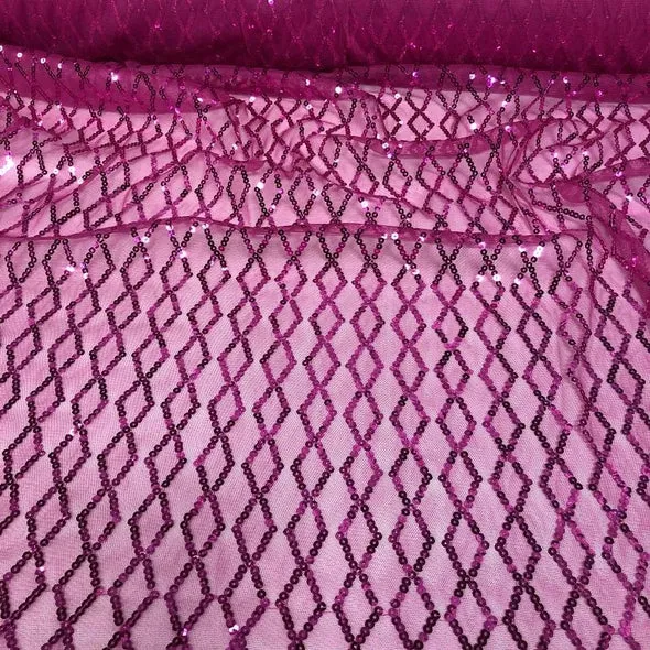 2pcs - Vortex Sequins Table Linen 108" Round - Fuchsia
