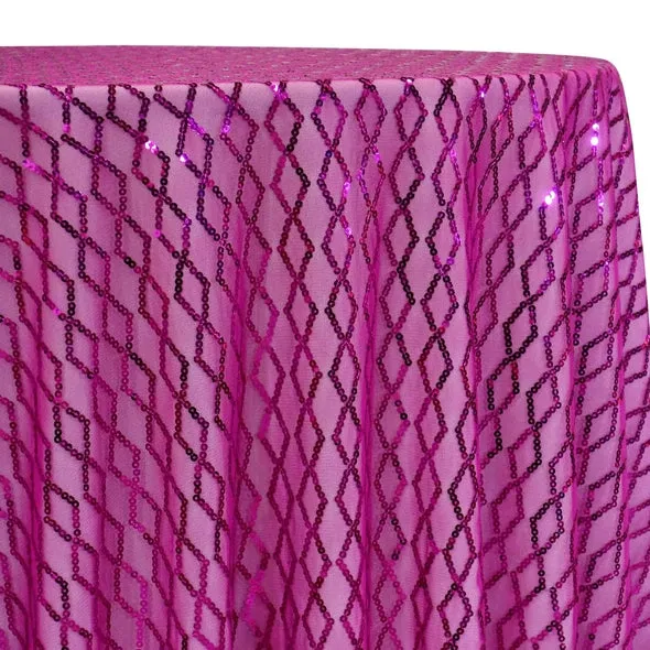 2pcs - Vortex Sequins Table Linen 108" Round - Fuchsia