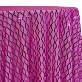 2pcs - Vortex Sequins Table Linen 108" Round - Fuchsia