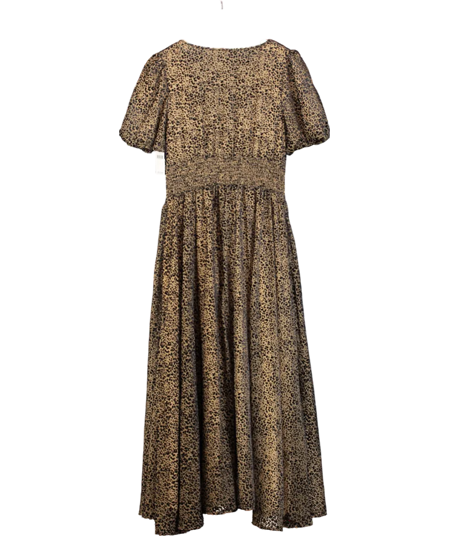 Anthropologie brown The Katerina Button-Front Dress UK 12