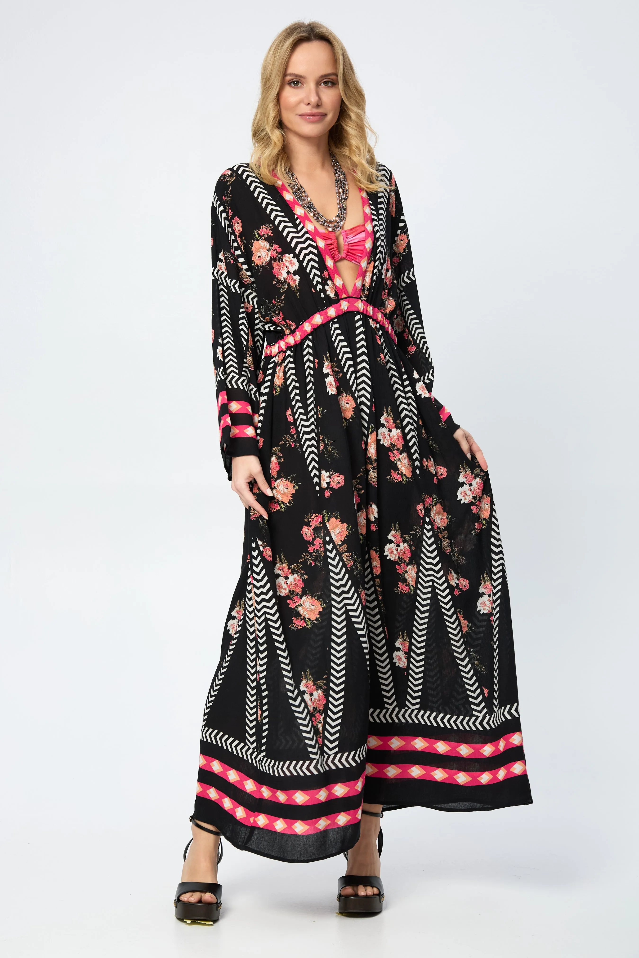 Aztec Floral Keyhole Kaftan