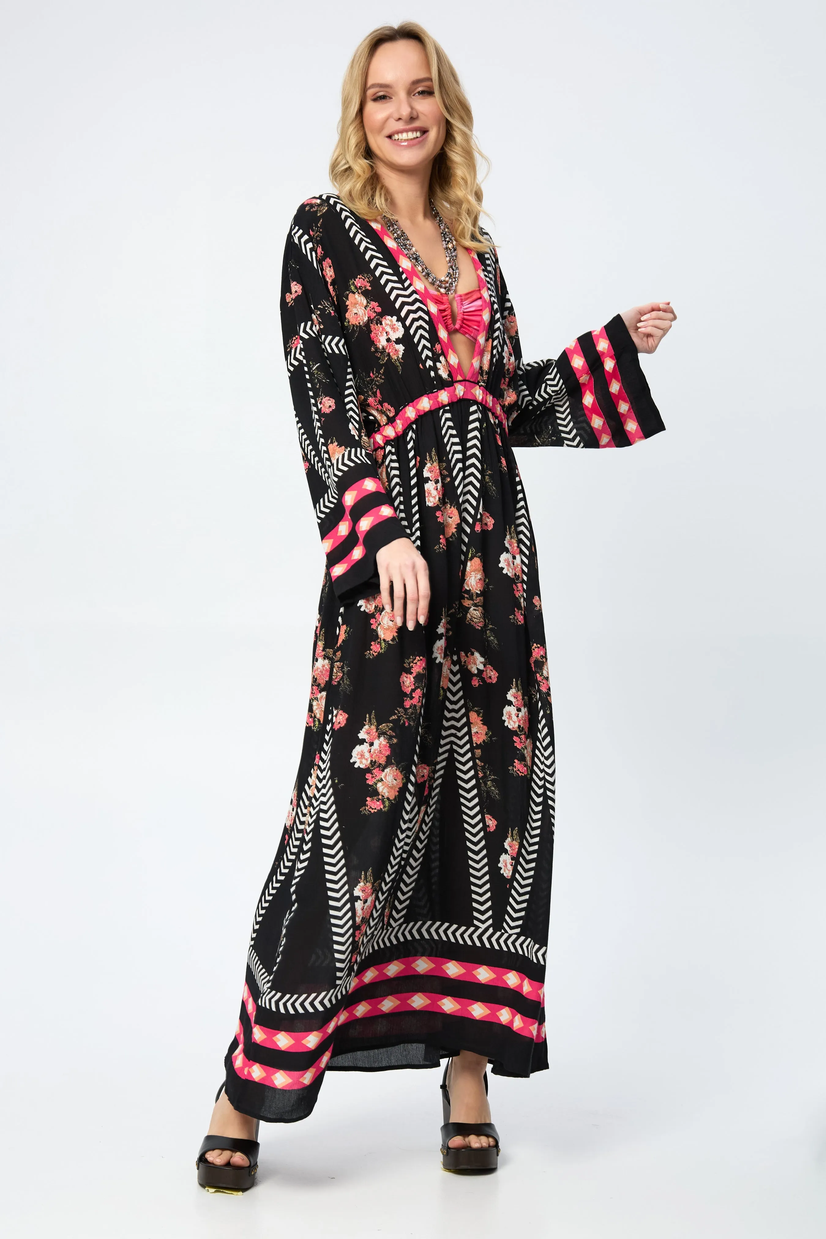 Aztec Floral Keyhole Kaftan