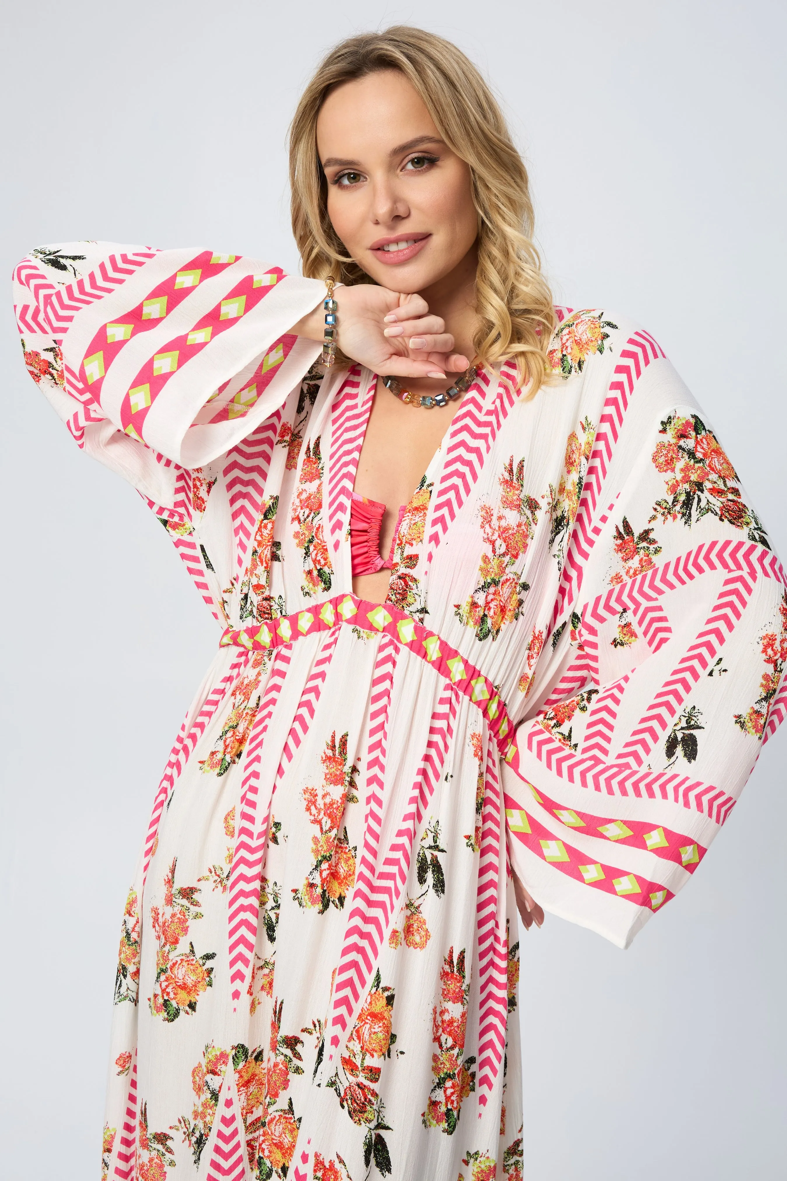 Aztec Floral Keyhole Kaftan