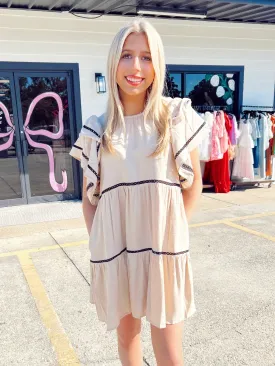 Big Dreams Lace Trim Mini Dress