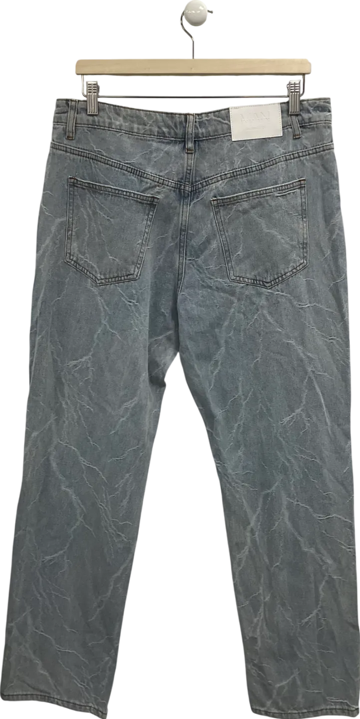 boohooMan Blue Lightning Wash Jeans W34