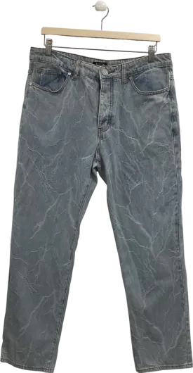 boohooMan Blue Lightning Wash Jeans W34
