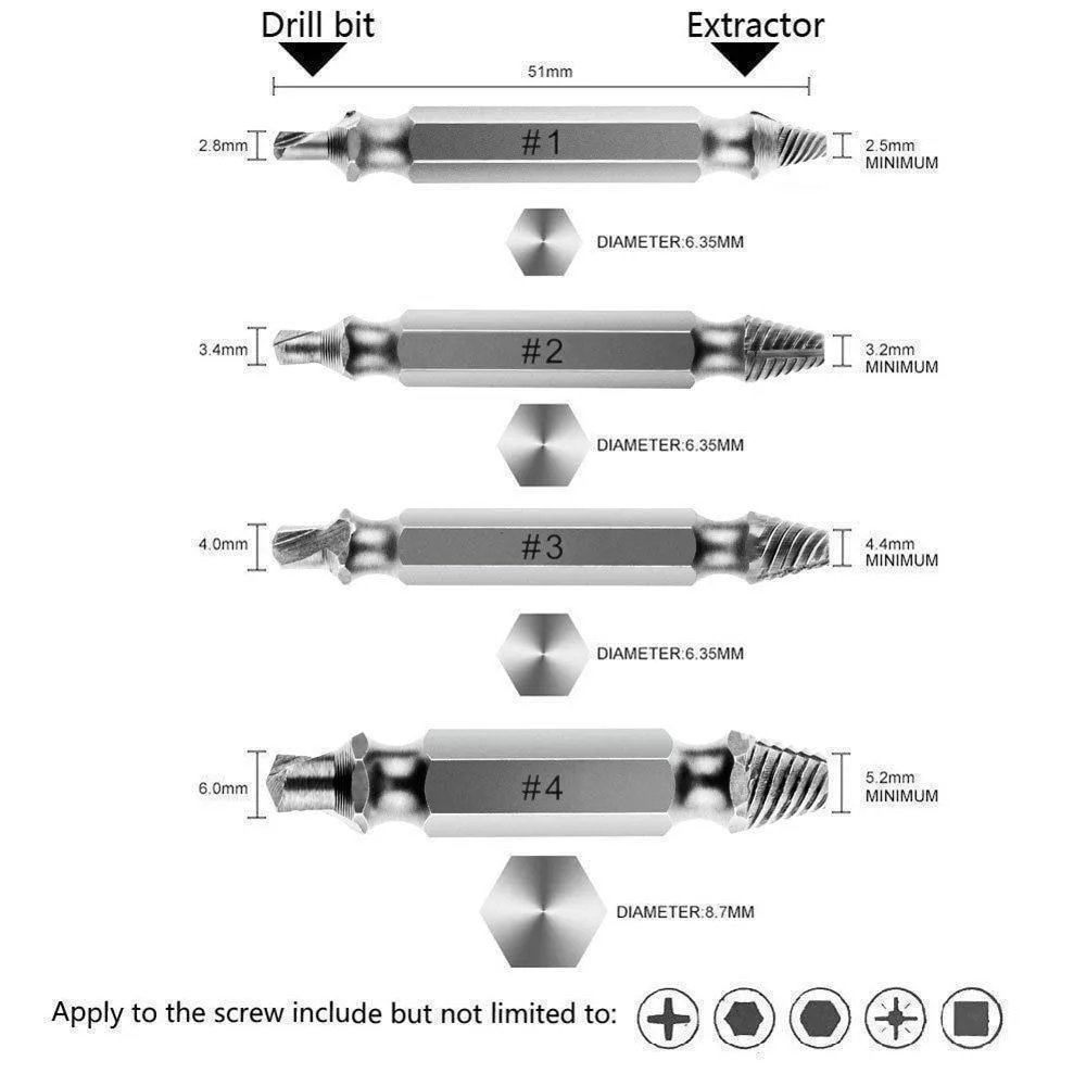 Damaged Screw Remover Drill Bit Tool