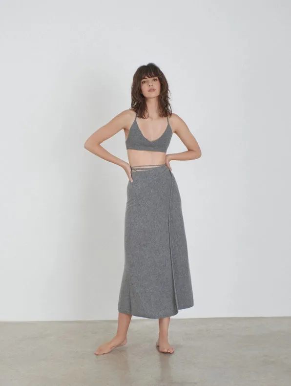 Esmeralda Cashmere Knitted Wrap Skirt