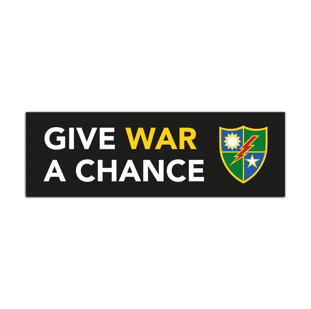 Give War A Chance Bumper Sticker