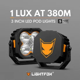 LIGHTFOX Pair 3inch Cygnus-4 Osram LED Pod Lights 1Lux@380m 3,834LM