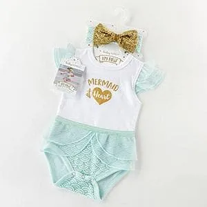 My First Mermaid Outfit with Headband (0-6 Months)