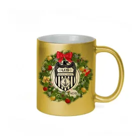 NCIS Special Agent Badge Wreath 11 oz Gold Metallic Mug