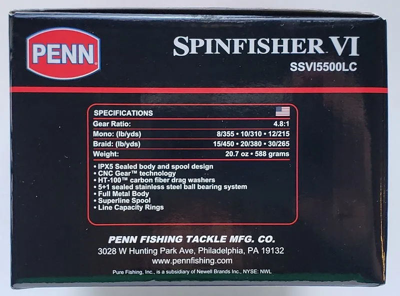 Penn Spinfisher VI 5500LC Spinning Reel