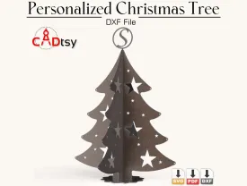 Personalized Christmas Tree DXF / SVG - Laser Cutting Files. Full Alphabet A-Z