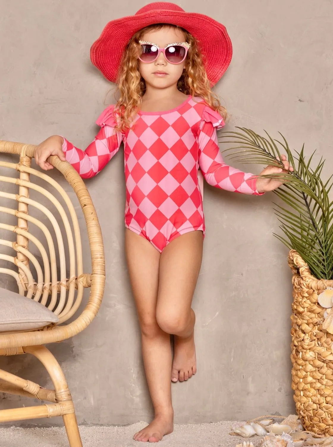Plaid Diva One Piece Swimsuit And Tutu Skirt Set