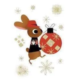Rabbit with Bauble Holiday Card