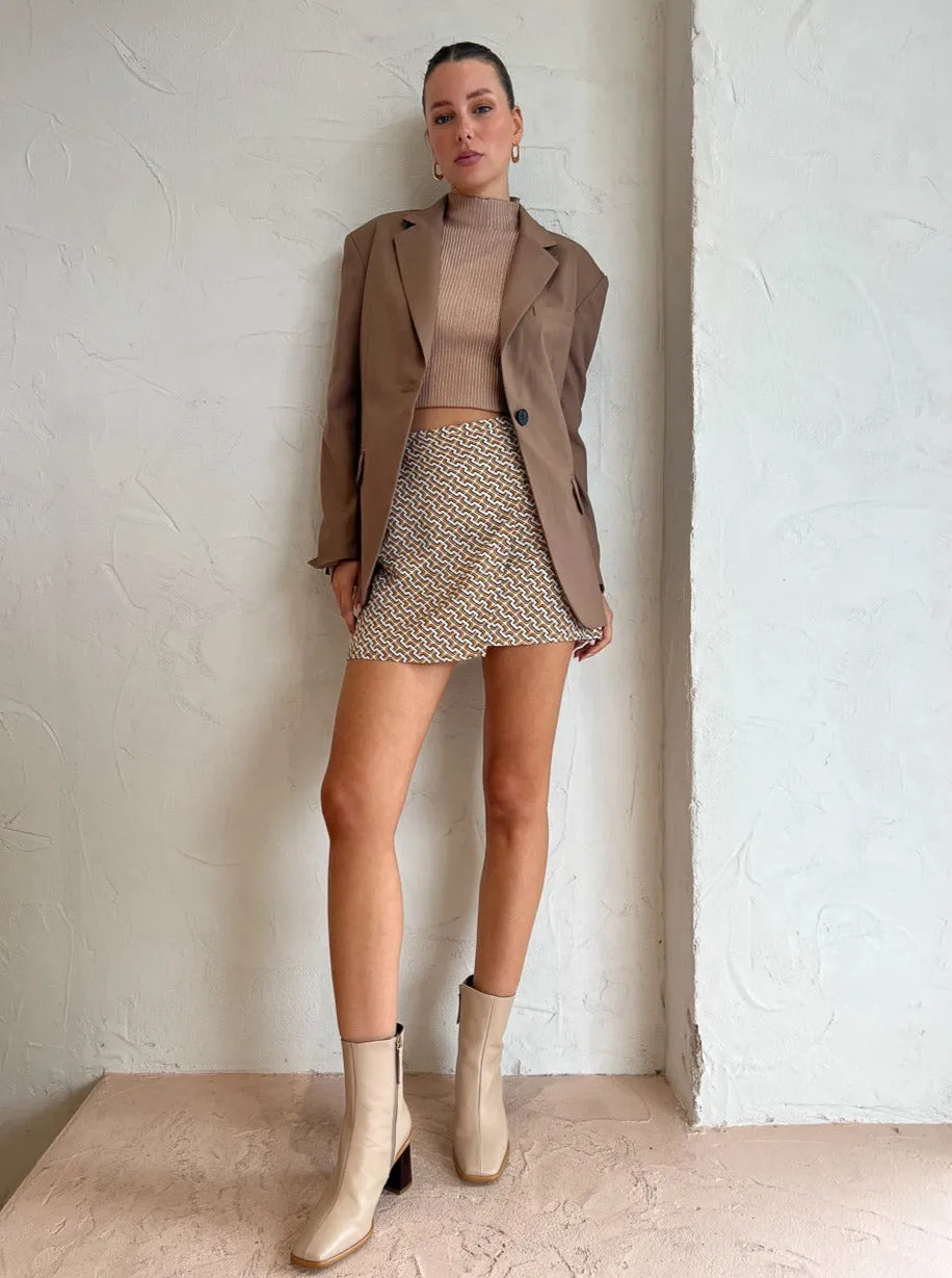 Roame Smyth Skirt in Monogram Print