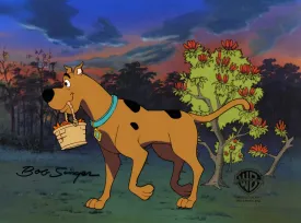 Scooby-Doo on Zombie Island Original Production Cel Signed by Bob Singer: Scooby-Doo