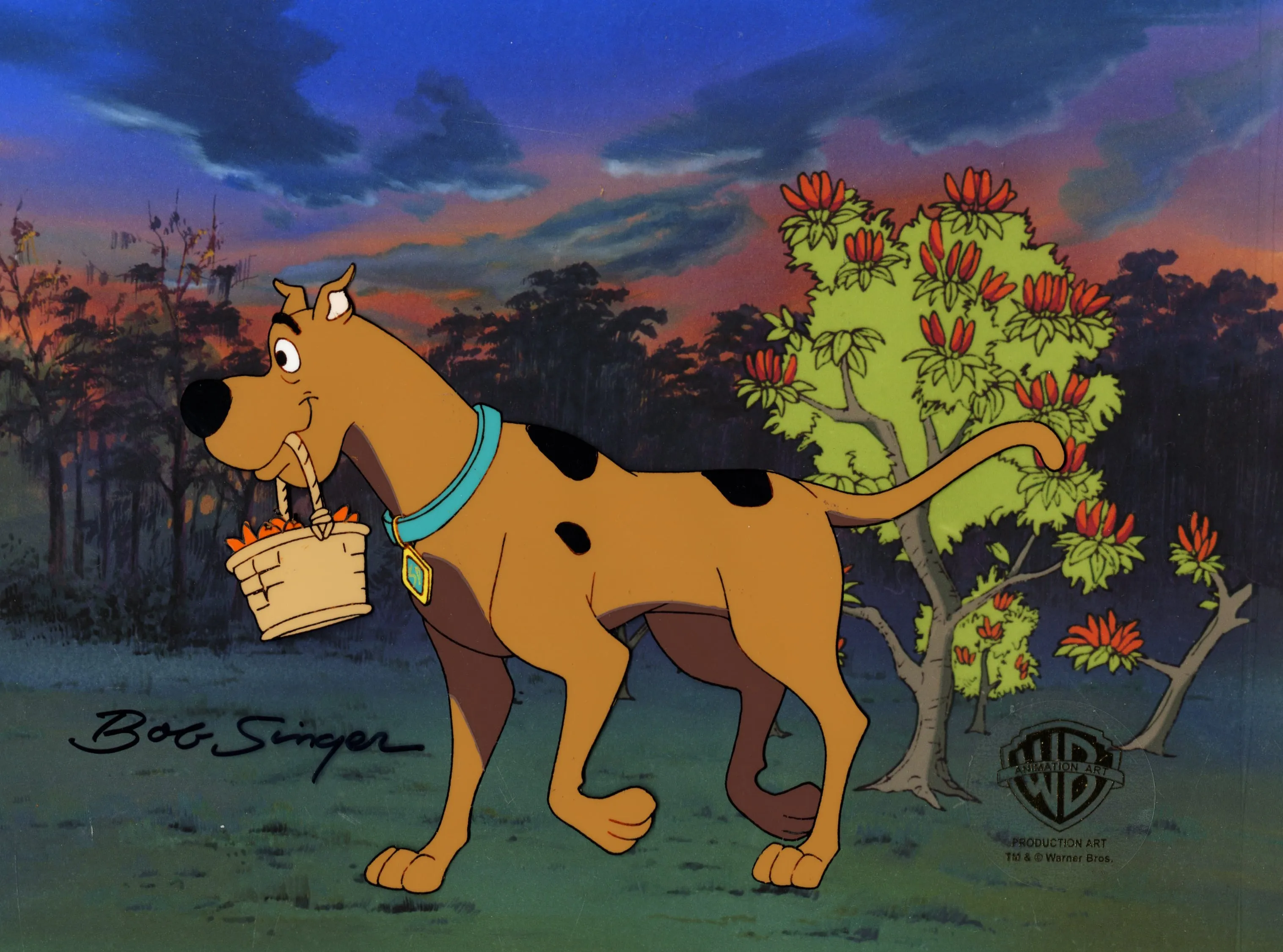 Scooby-Doo on Zombie Island Original Production Cel Signed by Bob Singer: Scooby-Doo