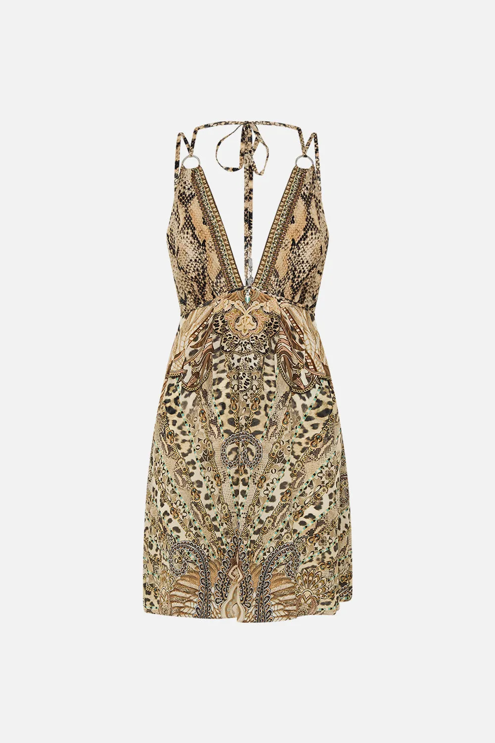 SHORT FLARED DRESS WITH HARDWARE THE THRONE ROOM