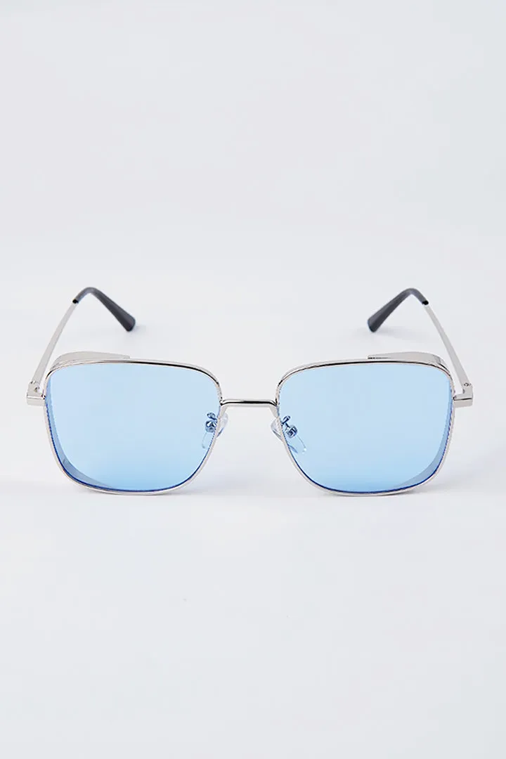Steampunk Square Sunglasses - Sky Blue