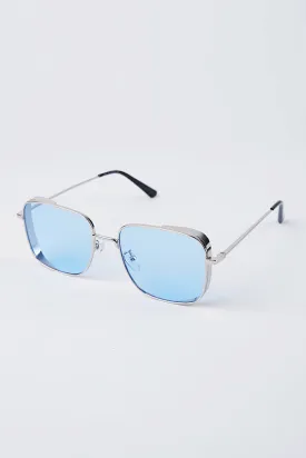 Steampunk Square Sunglasses - Sky Blue