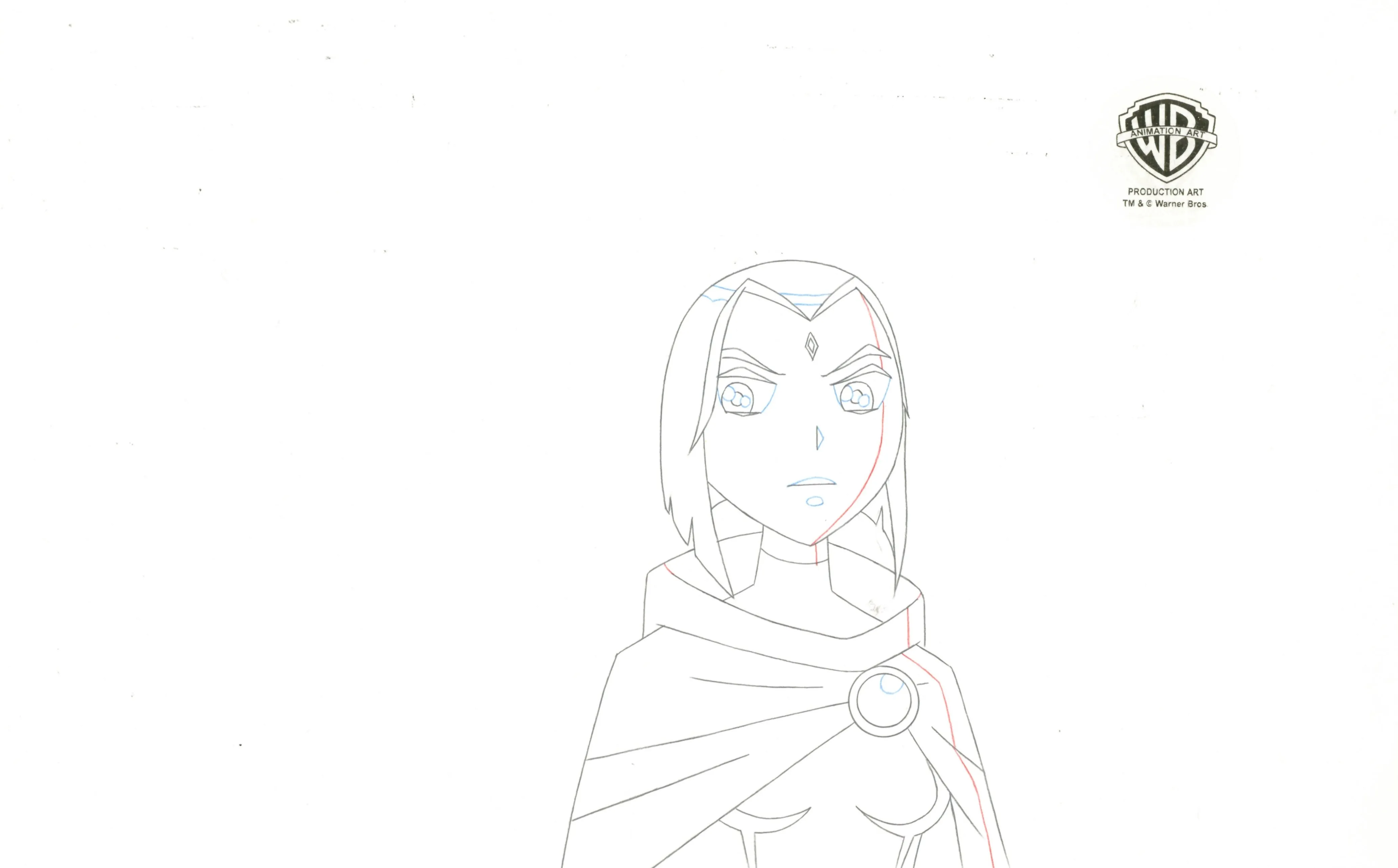 Teen Titans Original Production Drawing: Raven, Beast Boy