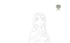 Teen Titans Original Production Drawing: Raven, Beast Boy