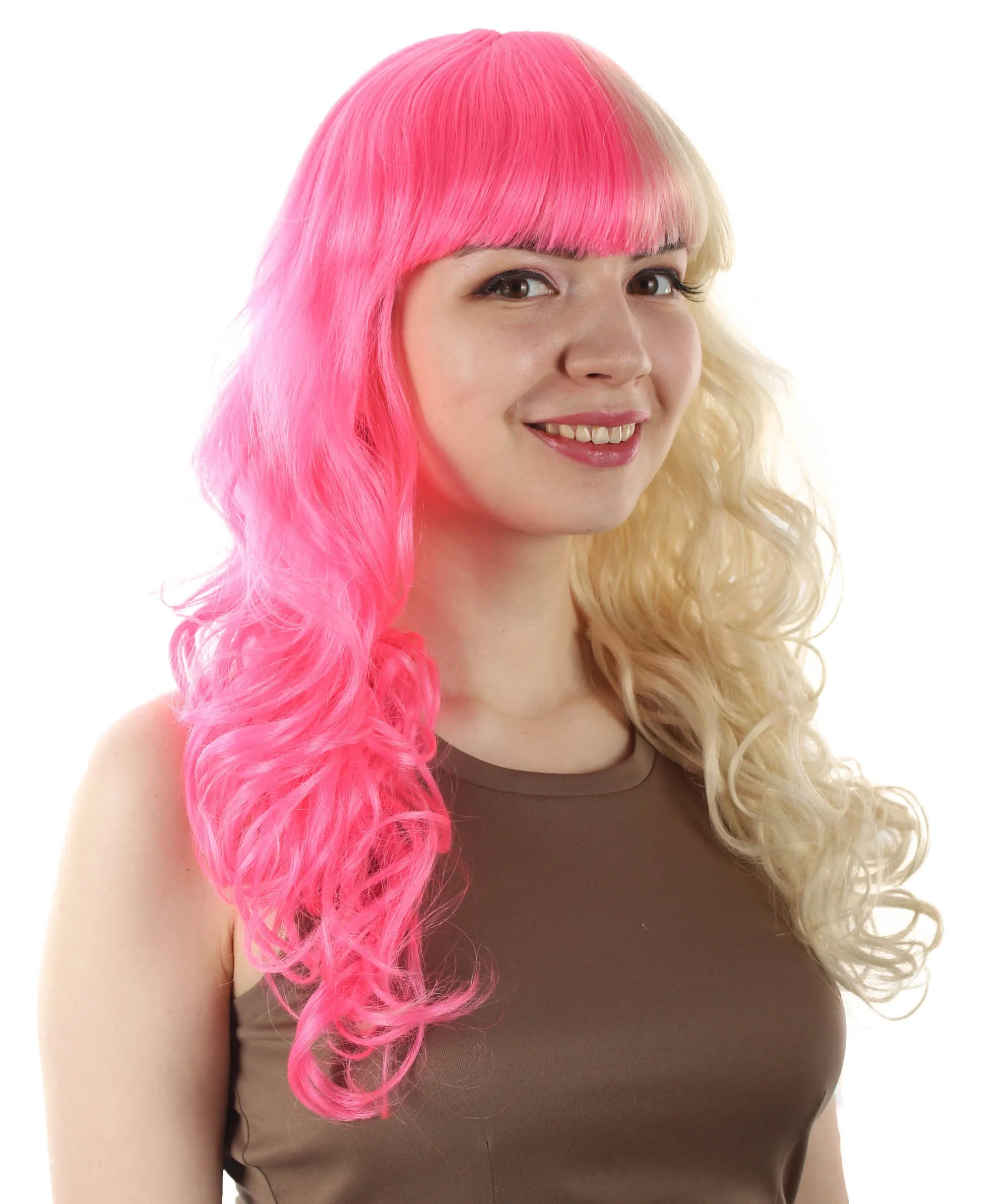 Women's Wig for Cosplay Anti-Hero Girl , Long Curly Party Ready Fancy Cosplay Halloween Wigs , Premium Breathable Capless Cap
