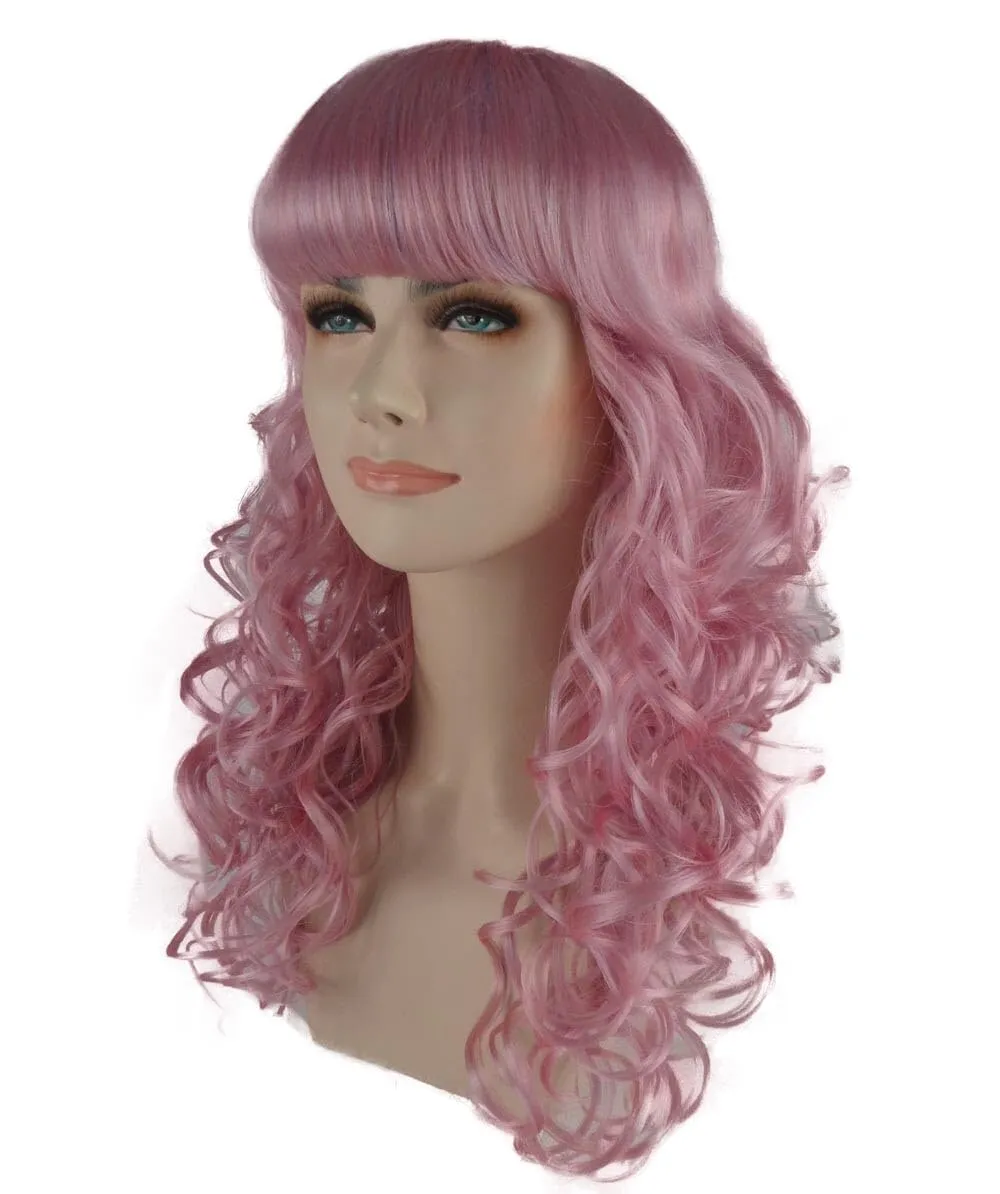 Women's Wig for Cosplay Anti-Hero Girl , Long Curly Party Ready Fancy Cosplay Halloween Wigs , Premium Breathable Capless Cap