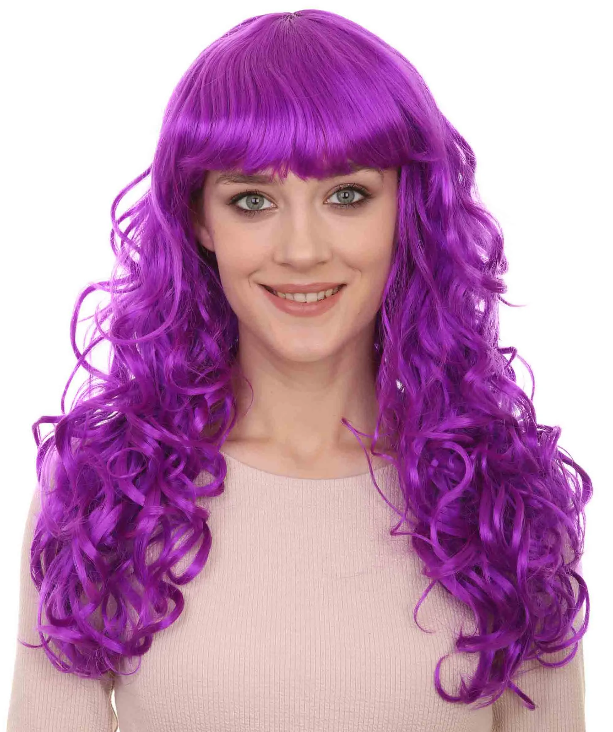 Women's Wig for Cosplay Anti-Hero Girl , Long Curly Party Ready Fancy Cosplay Halloween Wigs , Premium Breathable Capless Cap