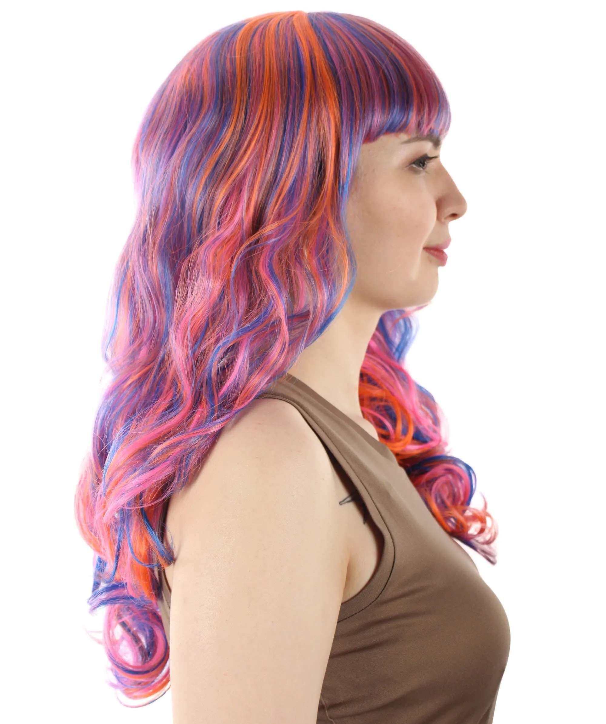 Women's Wig for Cosplay Anti-Hero Girl , Long Curly Party Ready Fancy Cosplay Halloween Wigs , Premium Breathable Capless Cap