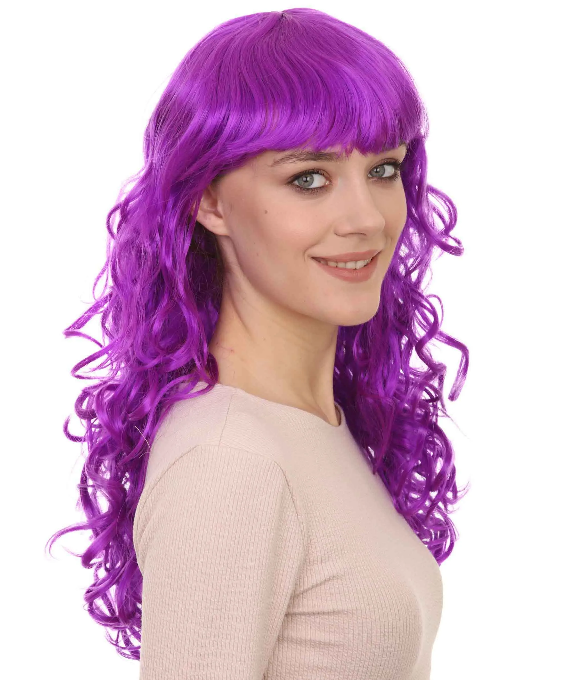Women's Wig for Cosplay Anti-Hero Girl , Long Curly Party Ready Fancy Cosplay Halloween Wigs , Premium Breathable Capless Cap