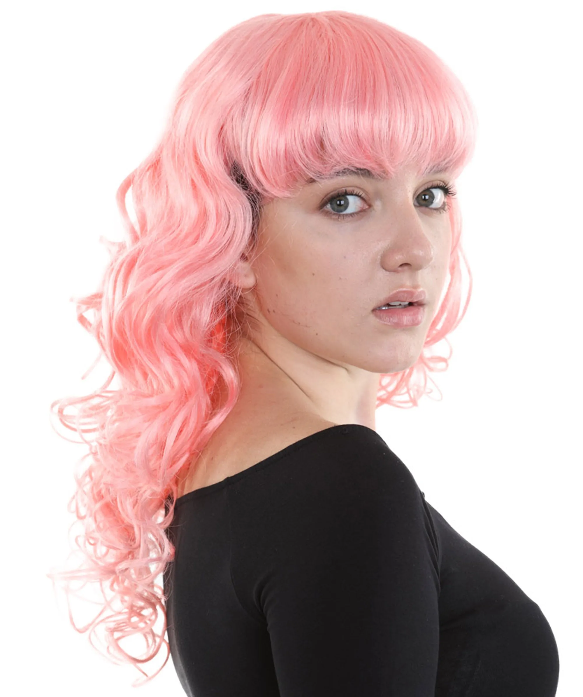 Women's Wig for Cosplay Anti-Hero Girl , Long Curly Party Ready Fancy Cosplay Halloween Wigs , Premium Breathable Capless Cap