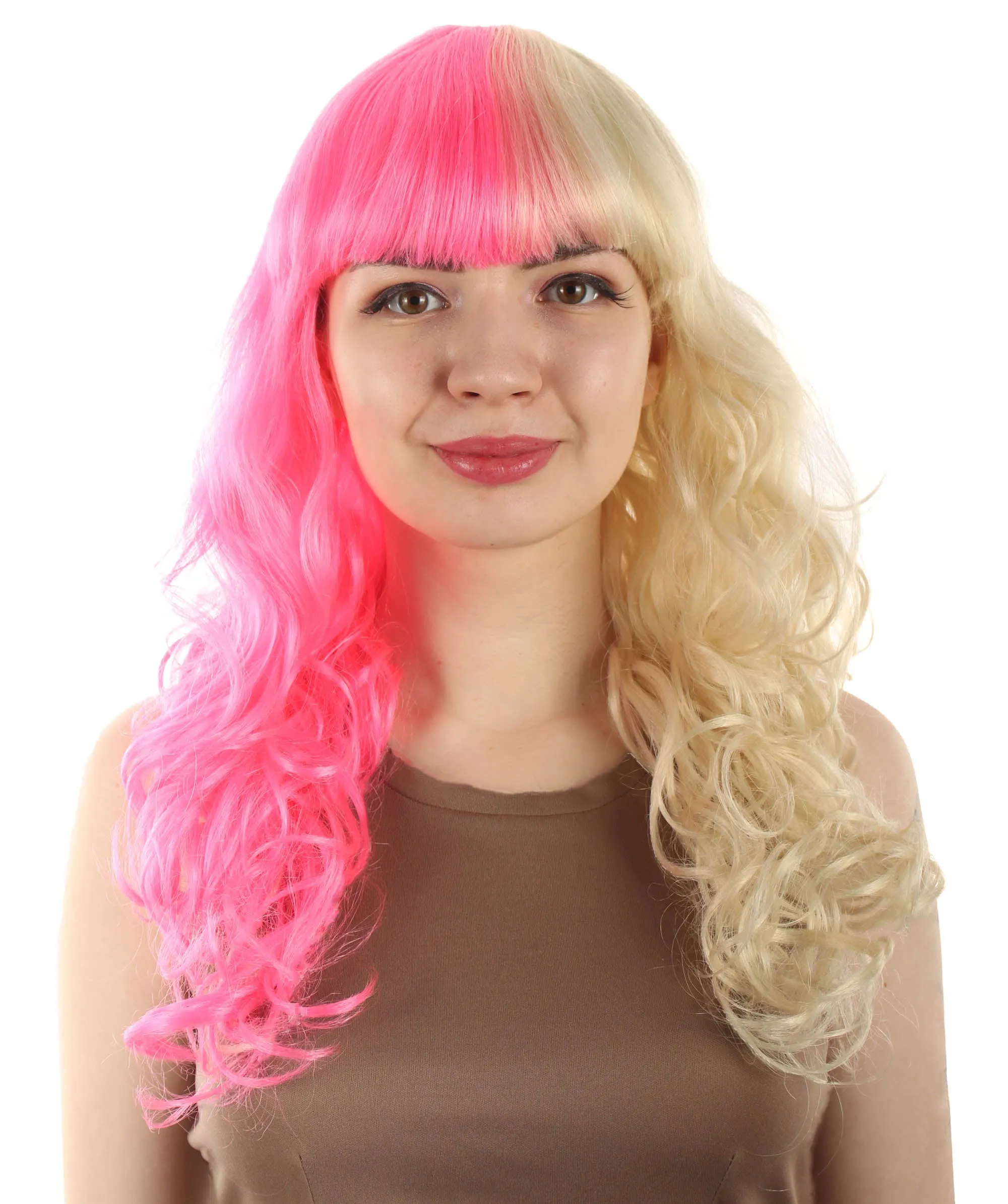 Women's Wig for Cosplay Anti-Hero Girl , Long Curly Party Ready Fancy Cosplay Halloween Wigs , Premium Breathable Capless Cap