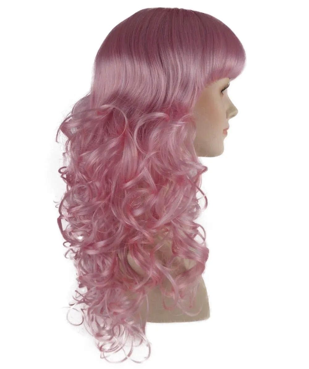 Women's Wig for Cosplay Anti-Hero Girl , Long Curly Party Ready Fancy Cosplay Halloween Wigs , Premium Breathable Capless Cap