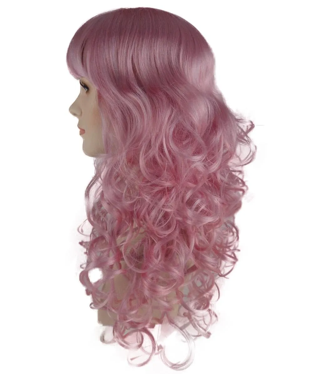 Women's Wig for Cosplay Anti-Hero Girl , Long Curly Party Ready Fancy Cosplay Halloween Wigs , Premium Breathable Capless Cap