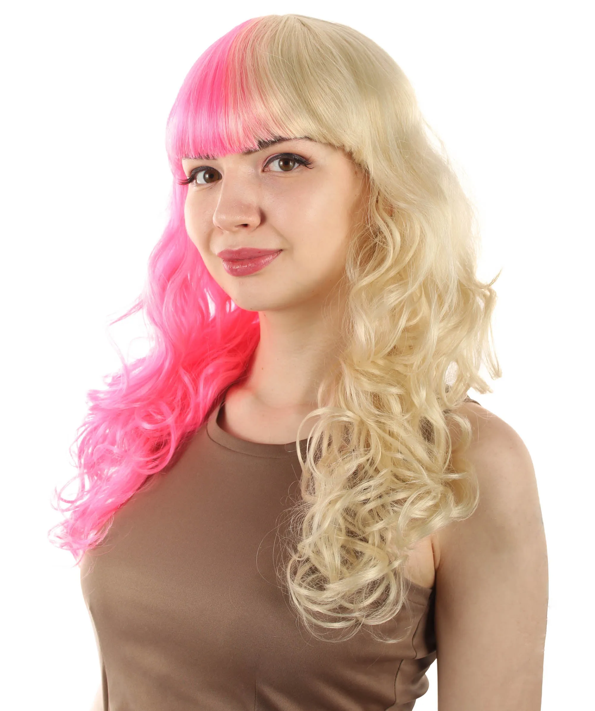Women's Wig for Cosplay Anti-Hero Girl , Long Curly Party Ready Fancy Cosplay Halloween Wigs , Premium Breathable Capless Cap