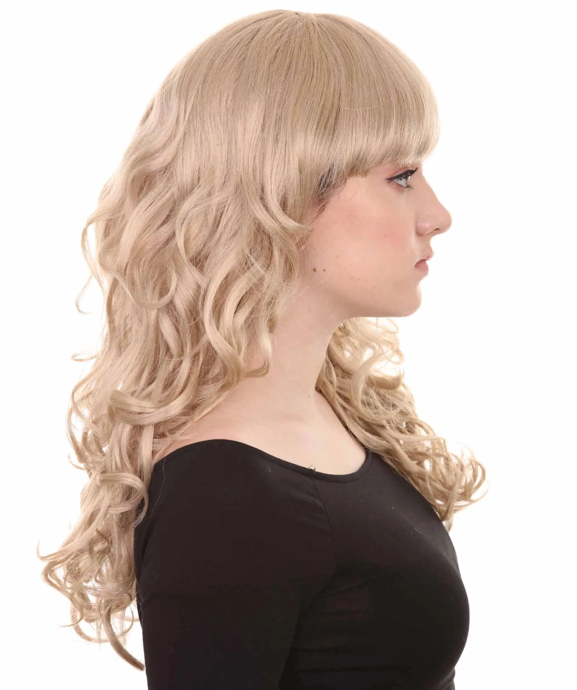 Women's Wig for Cosplay Anti-Hero Girl , Long Curly Party Ready Fancy Cosplay Halloween Wigs , Premium Breathable Capless Cap