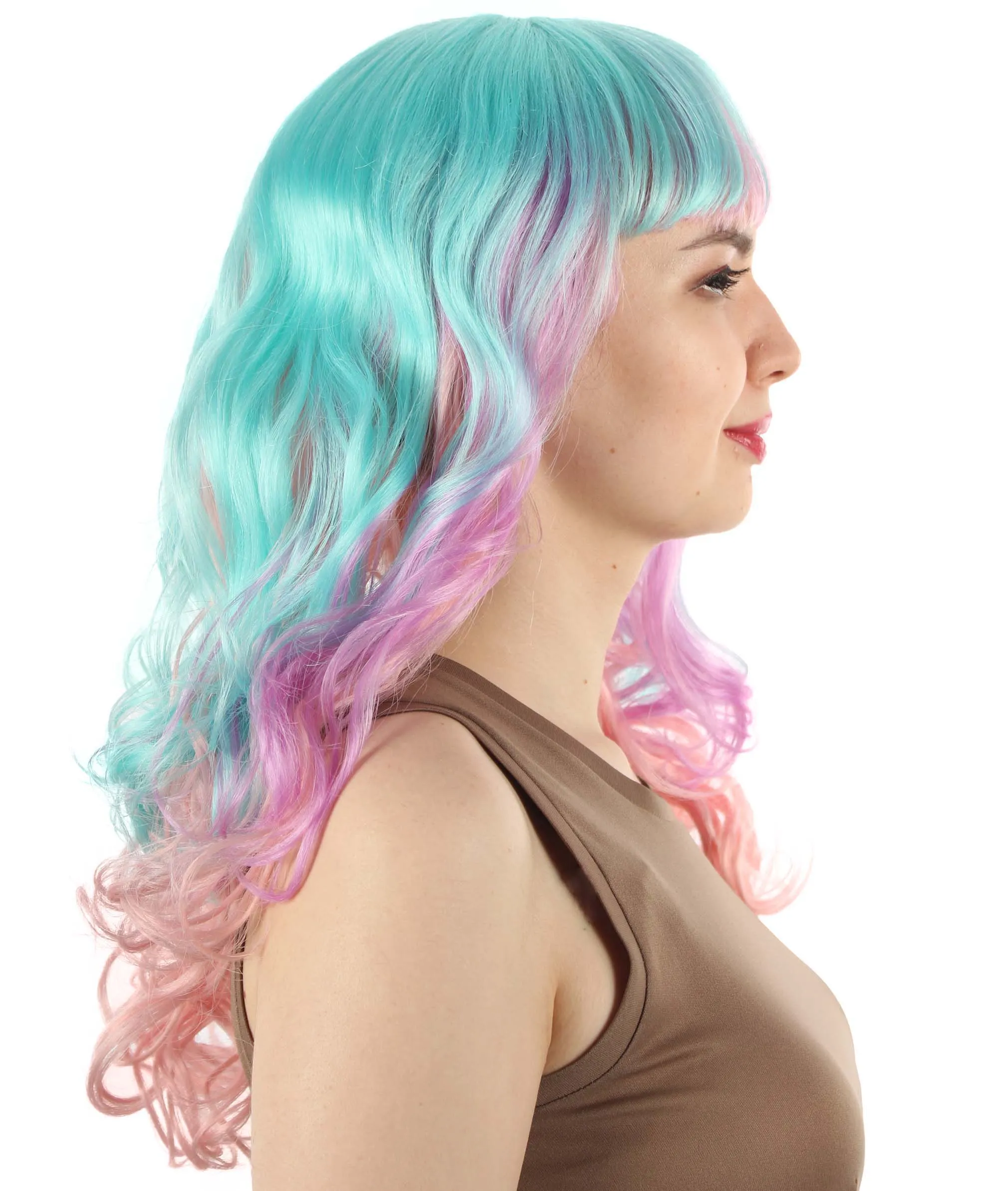 Women's Wig for Cosplay Anti-Hero Girl , Long Curly Party Ready Fancy Cosplay Halloween Wigs , Premium Breathable Capless Cap